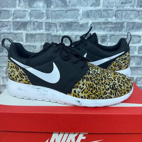 Nike Roshe One Black White Marble Leopard Custom 669985-001 Mens Size 9.5 New - Picture 2 of 8